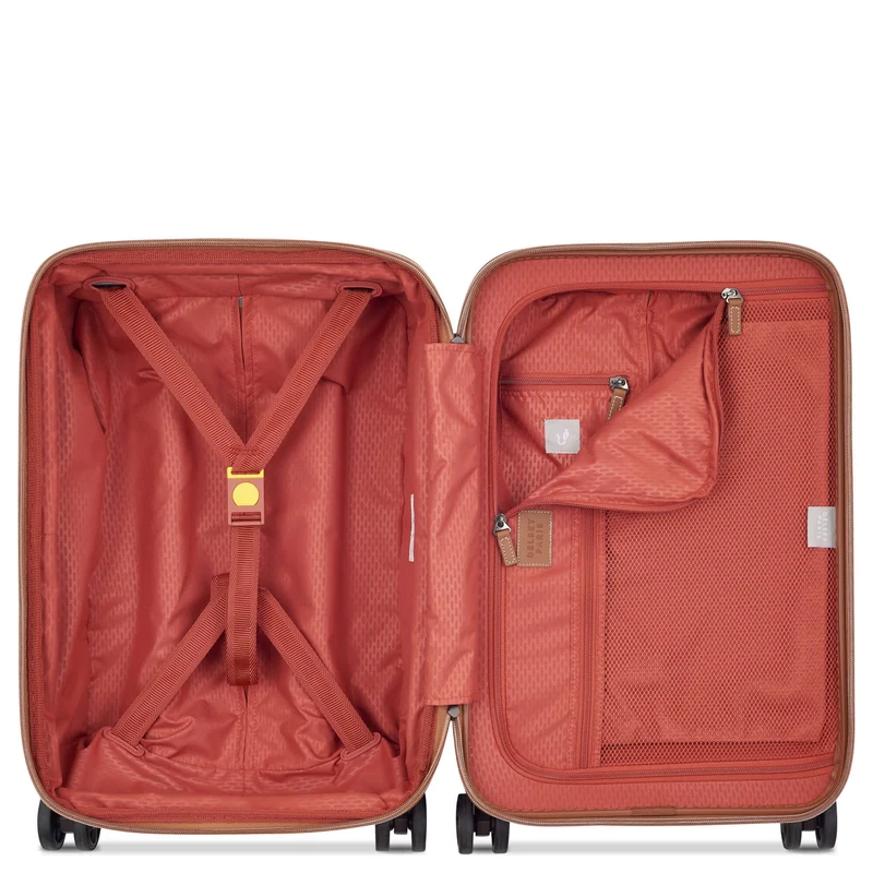 Delsey Paris Chatelet Air 2.0 - 4-Rollen-Kabinentrolley 55 cm erw. 14" USB (braun)