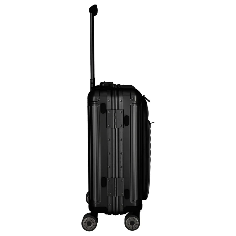 Travelite Next - 4-Rollen-Kabinentrolley mit Vortasche S 55 cm (black)