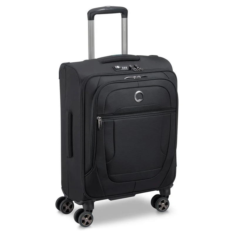 Delsey Paris Helium Dlx 2.0 Slim Line - 4-Rollen-Kabinentrolley 55 cm (schwarz)