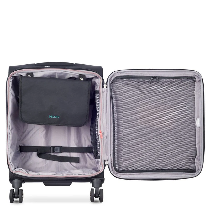 Delsey Paris Helium Dlx 2.0 Slim Line - 4-Rollen-Kabinentrolley 55 cm (schwarz)