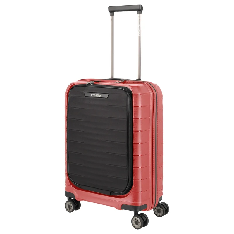 Travelite Mooby - 4-Rollen-Kabinentrolley mit Vortasche S 55 cm (rot)
