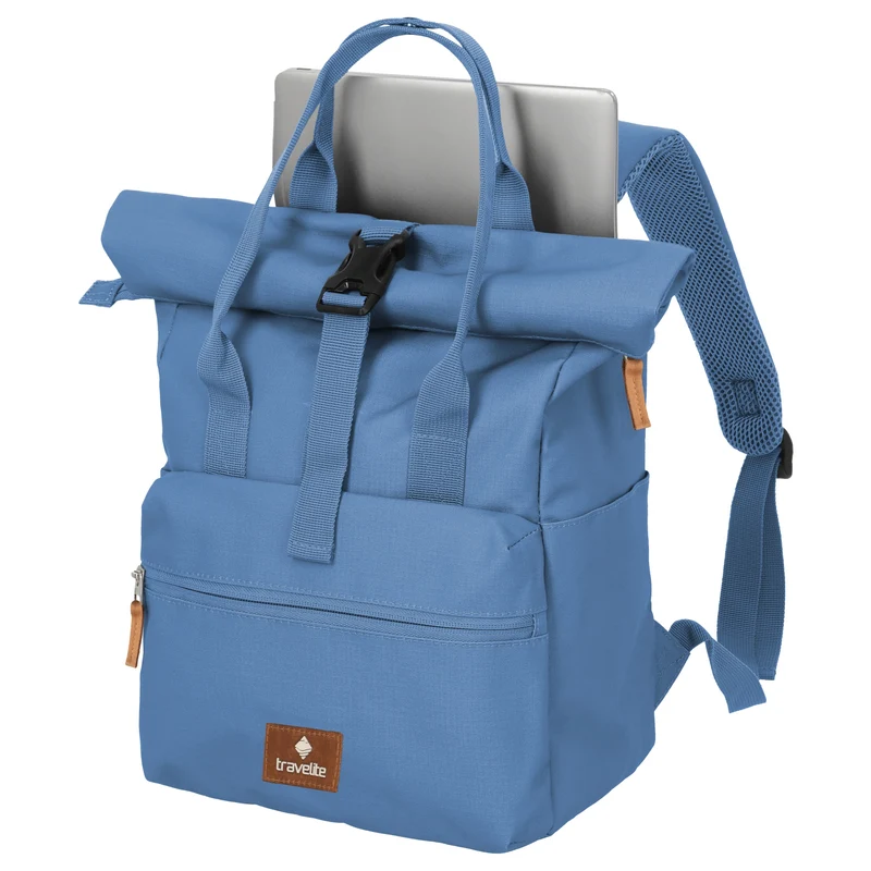 Travelite Basics Short Handle - Rolltop Rucksack 46 cm (denim)