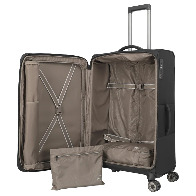 Travelite Crosslite - 4-Rollen-Trolley L 77 cm erw. (black)