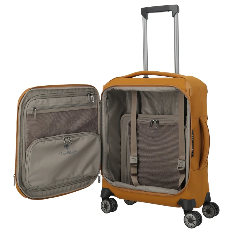 Travelite Priima - 4-Rollen-Kabinentrolley S 55 cm erw. (curry)