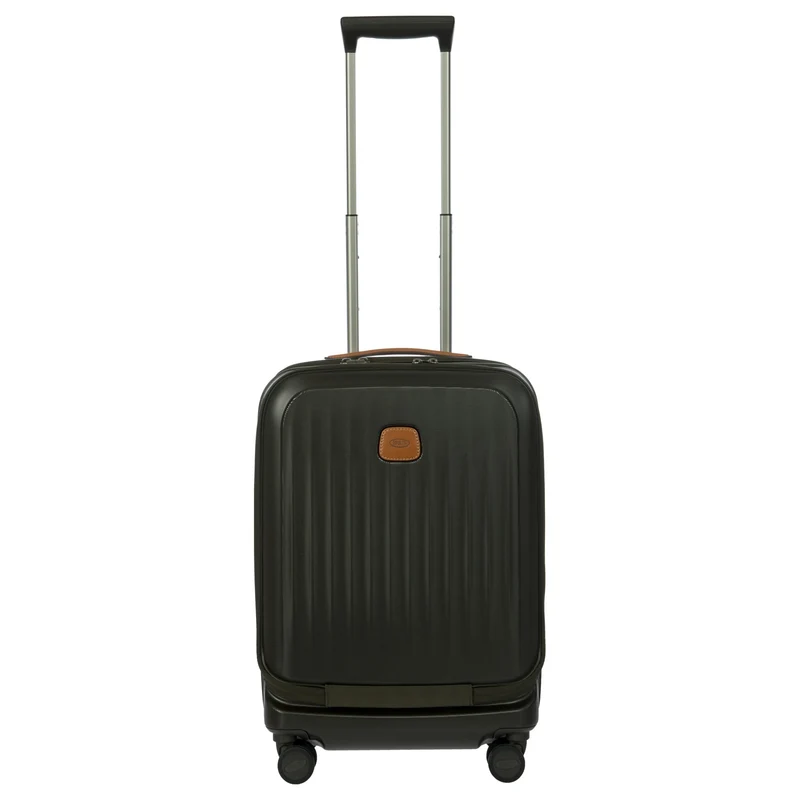 Brics Taormina - 4-Rollen-Kabinentrolley mit Vortasche 55 cm erw. USB (olive)