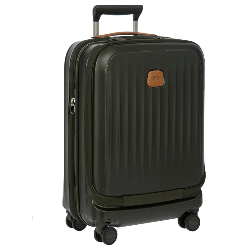 Brics Taormina - 4-Rollen-Kabinentrolley mit Vortasche 55 cm erw. USB (olive)