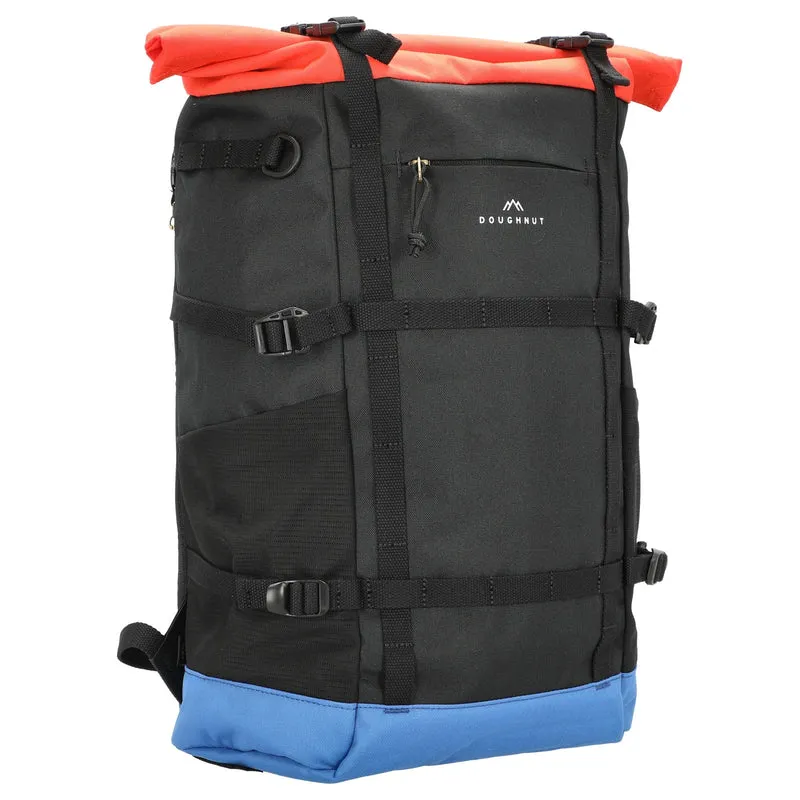 Doughnut Paratrooper Reborn - Rolltop Rucksack 14" 67 cm (black x grapefruit)
