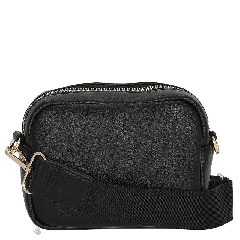 Seidenfelt Heby - Schultertasche 18 cm (black/gold)