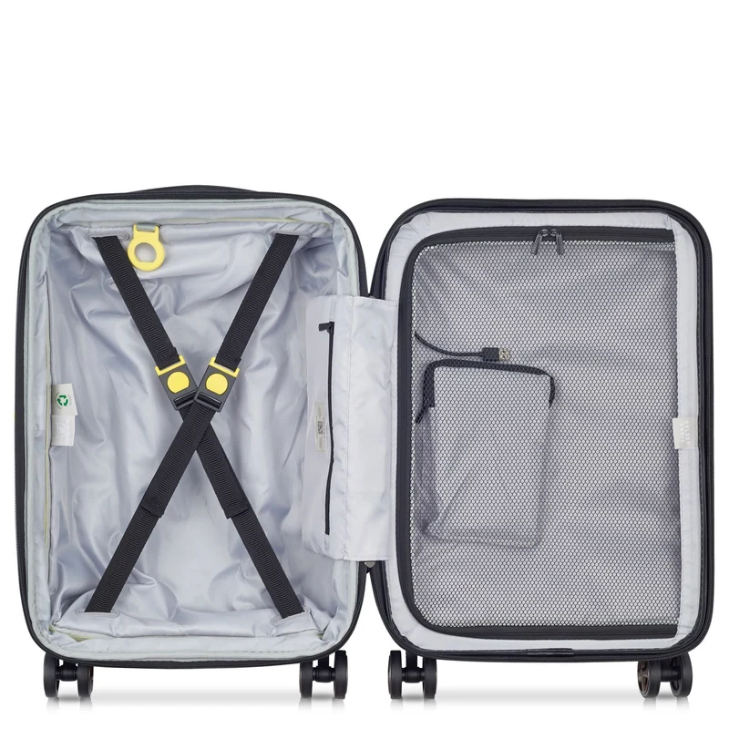 Delsey Paris Shadow 5.0 - 4-Rollen-Kabinentrolley mit Vortasche S 55 cm erw. USB (marineblau)