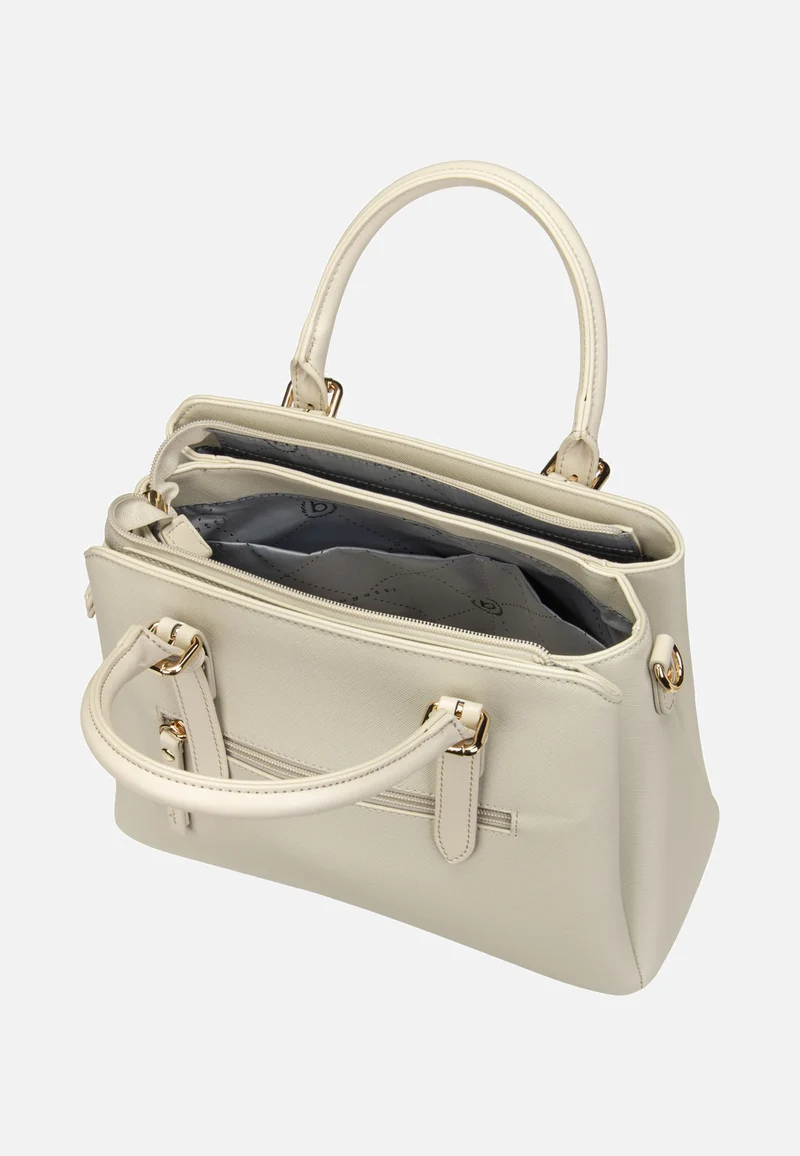 Ella Saffiano Bowling Bag M Beige - Bowling Bag