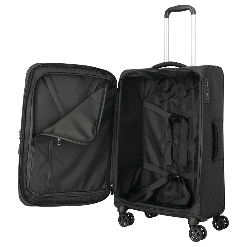 Travelite Kick Off - 4-Rollen-Trolley M 67 cm erw. (black)
