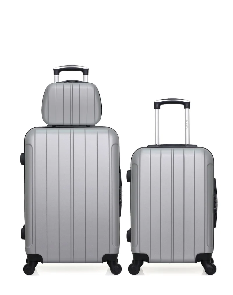 HERO – 3er-Pack: Mittelgroßer Koffer, Handgepäck und Kosmetikkoffer FOGO
