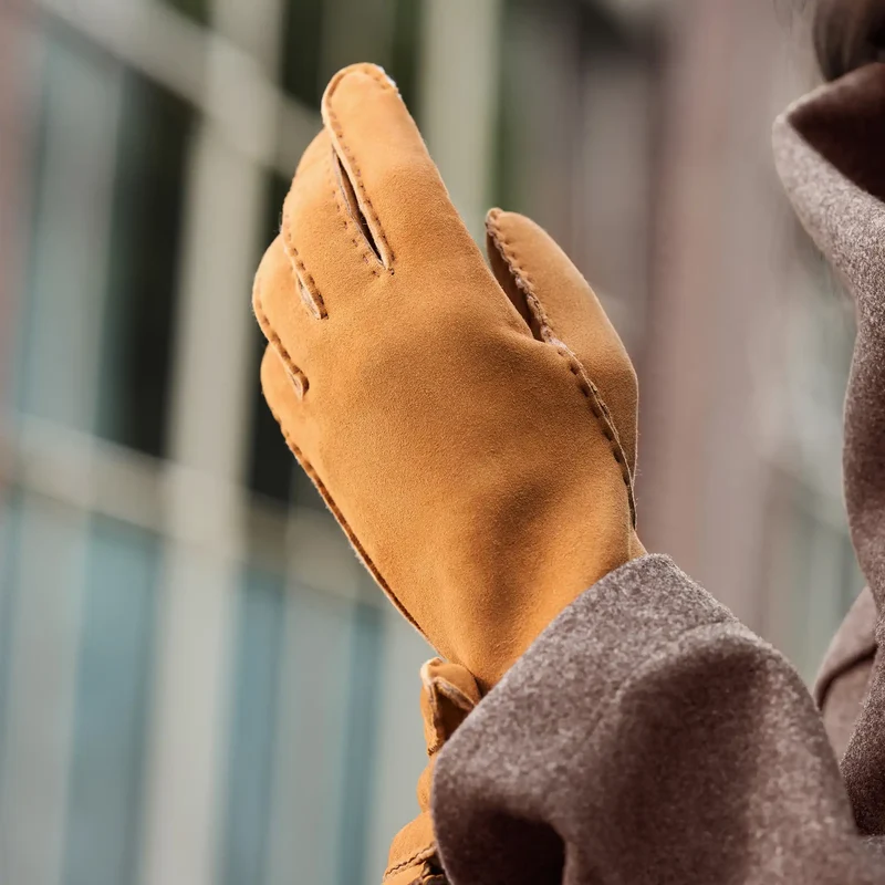Isabel Bernard Honoré Zenia Cognac Lammleder Handschuhe IB67003-336-7
