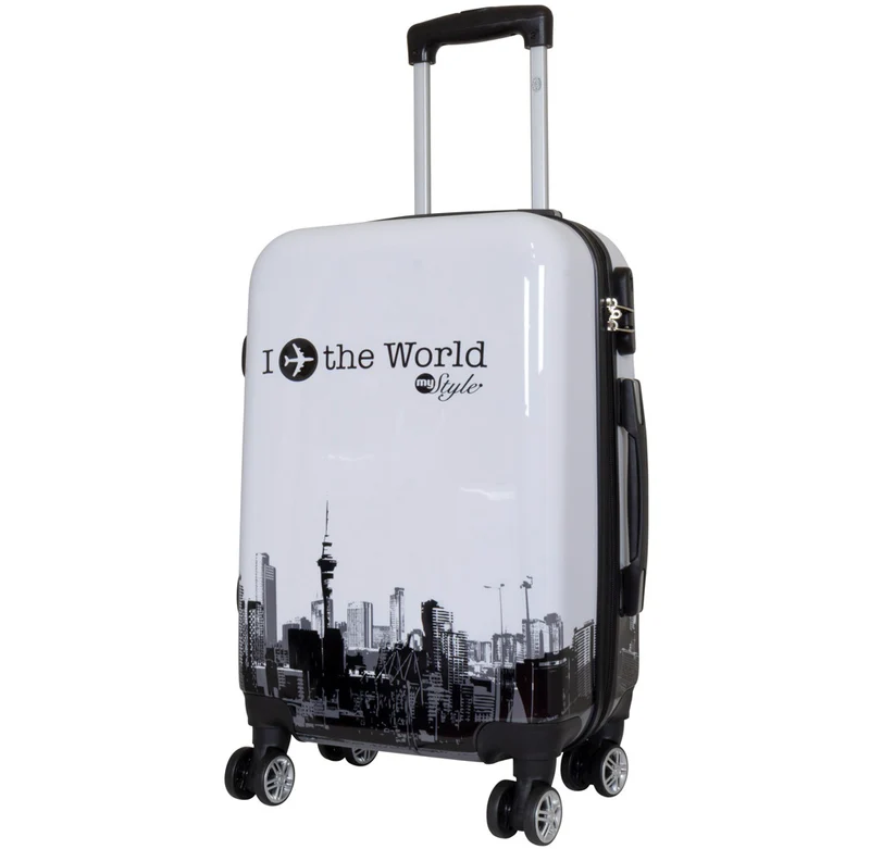 Motivkoffer Design FlyTheWorld – Reisekoffer mit Motiv – Hartschale ABS/Polycarbonat – S M L – leicht & robust