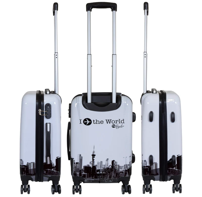 Motivkoffer Design FlyTheWorld – Reisekoffer mit Motiv – Hartschale ABS/Polycarbonat – S M L – leicht & robust