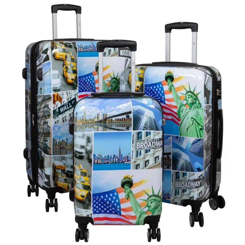 Motivkoffer Design Freiheitsstaue USA – Reisekoffer mit Motiv – Hartschale ABS/Polycarbonat – S M L – leicht & robust