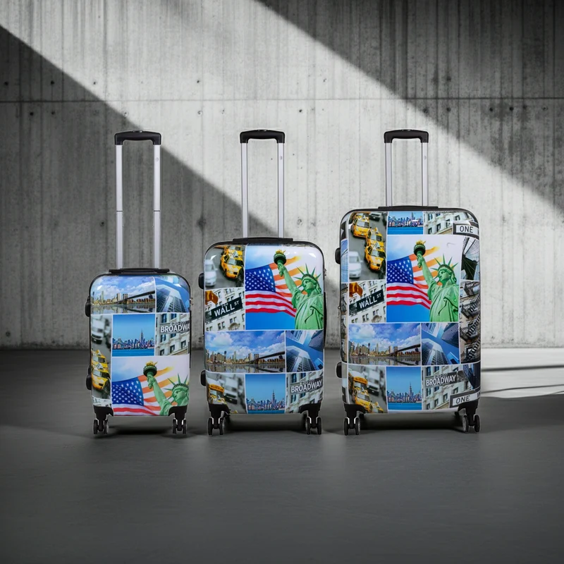 Motivkoffer Design Freiheitsstaue USA – Reisekoffer mit Motiv – Hartschale ABS/Polycarbonat – S M L – leicht & robust