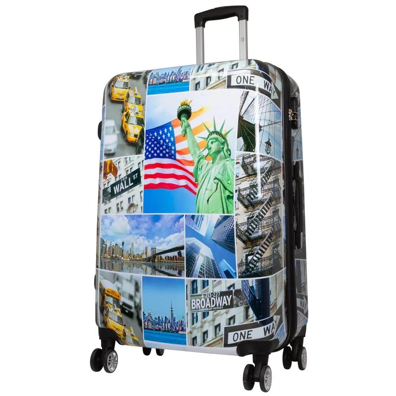 Motivkoffer Design Freiheitsstaue USA – Reisekoffer mit Motiv – Hartschale ABS/Polycarbonat – S M L – leicht & robust
