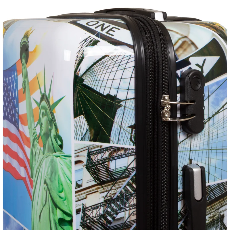 Motivkoffer Design Freiheitsstaue USA – Reisekoffer mit Motiv – Hartschale ABS/Polycarbonat – S M L – leicht & robust