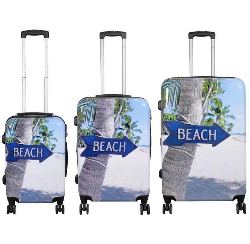 Motivkoffer Design Strandmotiv Sandstrand Beach – Reisekoffer mit Motiv – Hartschale ABS/Polycarbonat – S M L – leicht & robust