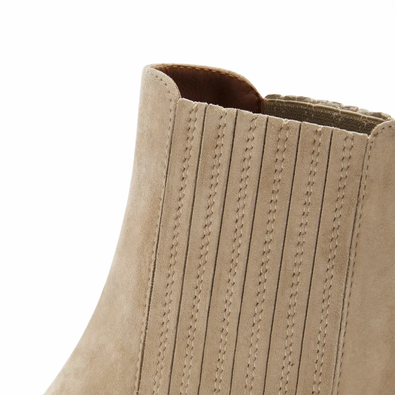 Isabel Bernard Vendôme Chey Beige Suede Chelsea Stiefel IB53000SS-174-37