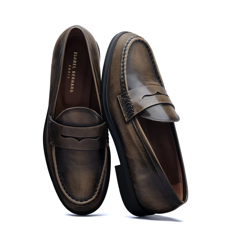Isabel Bernard Vendôme Blandine mokkafarbene Spazzolato-Leder Loafer IB51015-639-36