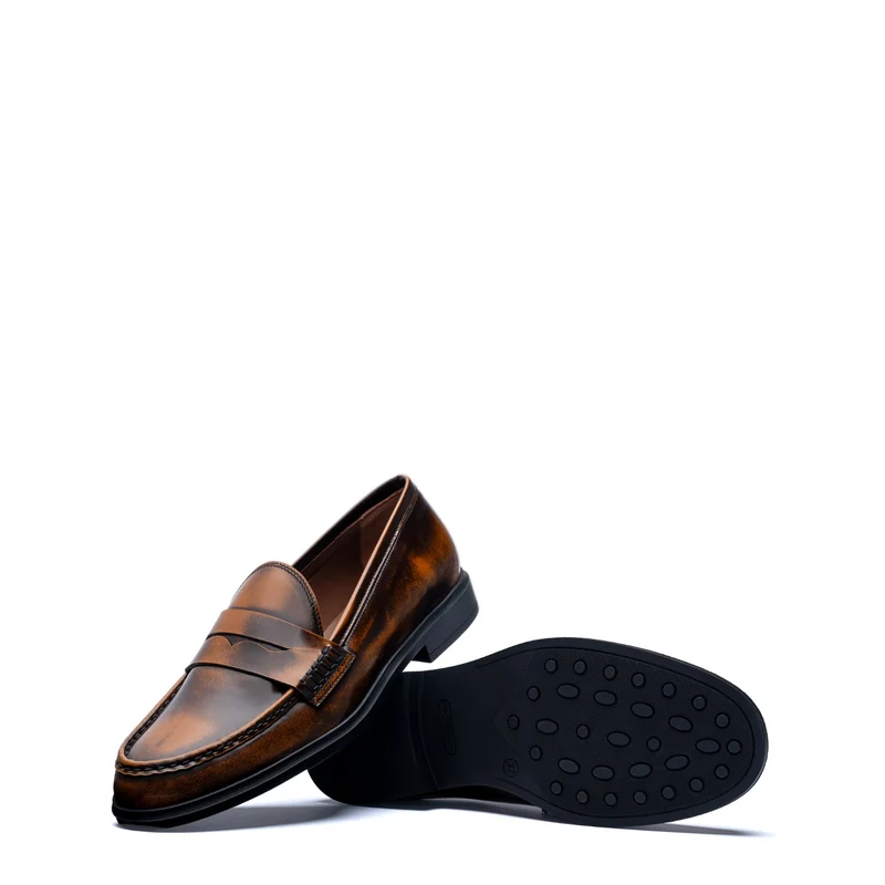 Isabel Bernard Vendôme Blandine cognacfarbene Spazzolato-Leder Loafer IB51015-636-35
