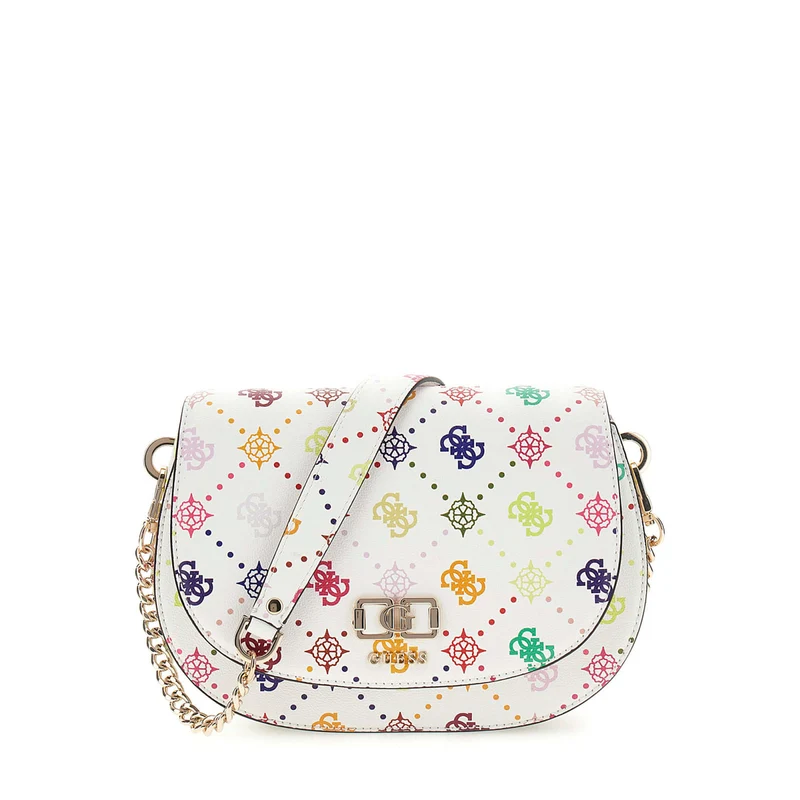 Guess Emelie Multi Logo Flap Shoulder Bag HWGM99-28200-MUO