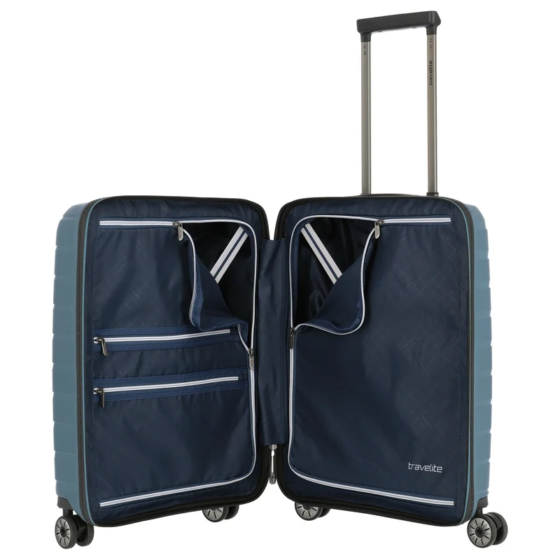 Travelite Air Base - 4-Rollen-Kabinentrolley mit Vortasche S 55 cm (iceblue)
