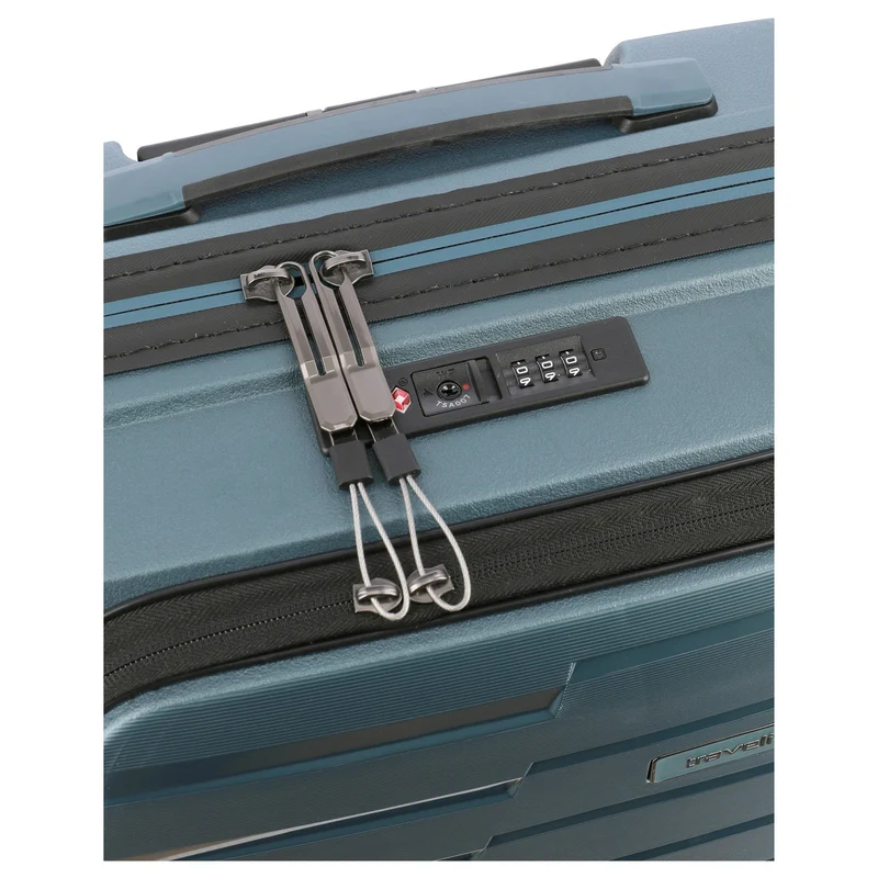 Travelite Air Base - 4-Rollen-Kabinentrolley mit Vortasche S 55 cm (iceblue)