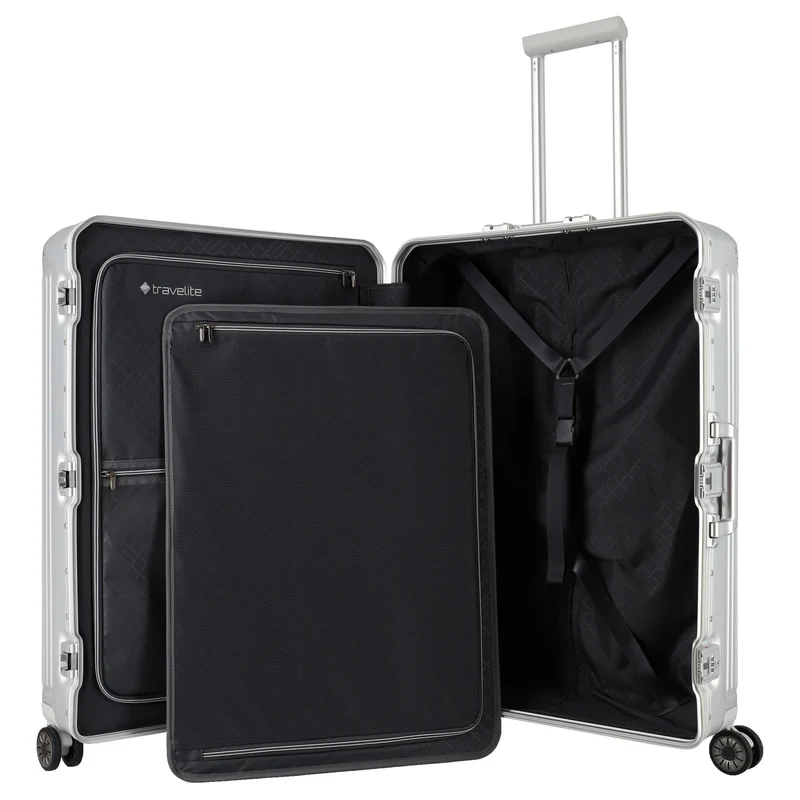 Travelite Next - 4-Rollen-Trolley L 77 cm (silber)