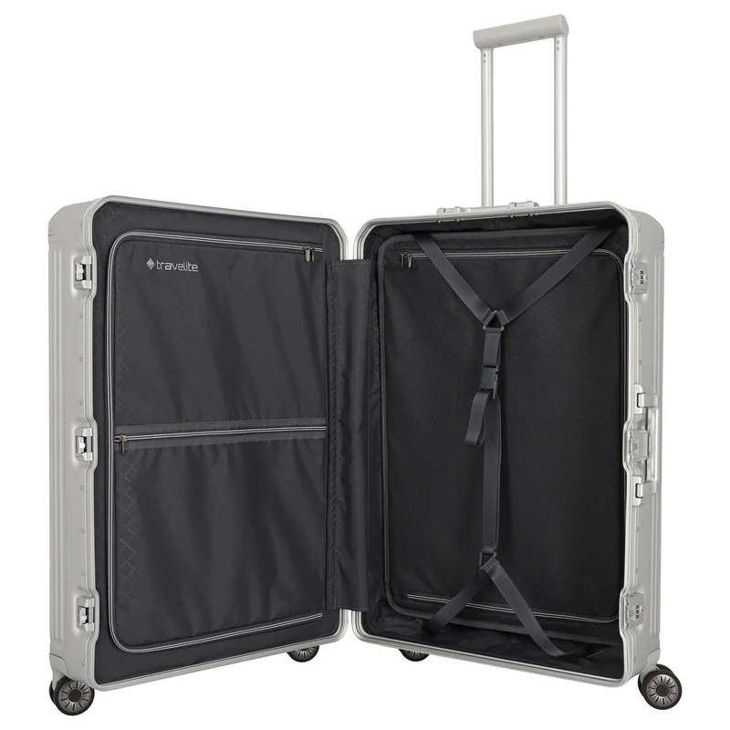 Travelite Next - 4-Rollen-Trolley L 77 cm (silber)