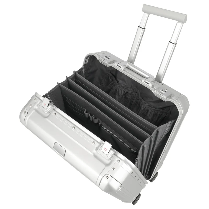Travelite Next - 4-Rollen-Businesstrolley 45 cm (silber)