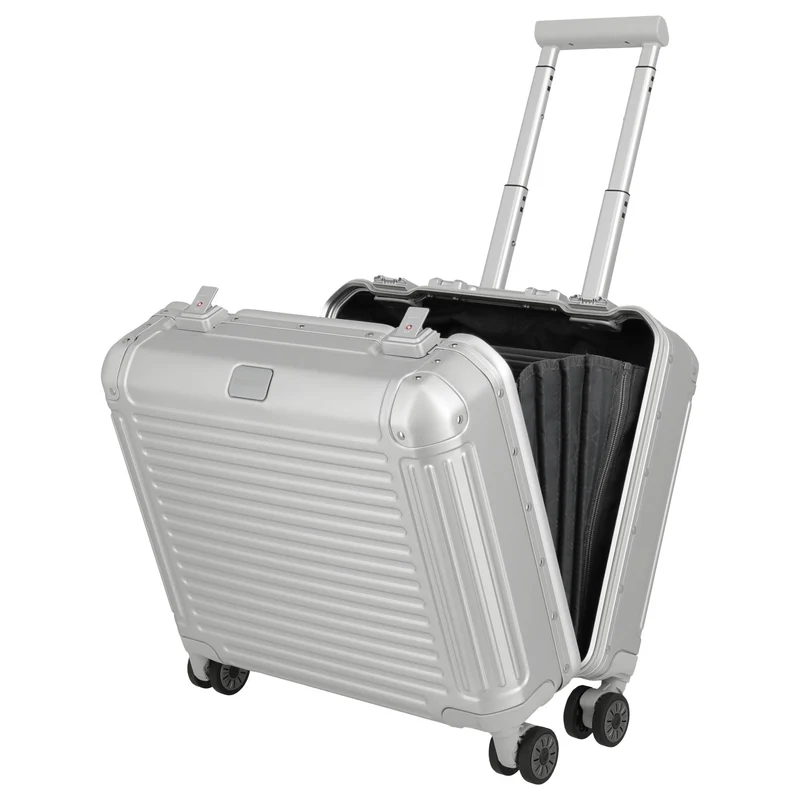 Travelite Next - 4-Rollen-Businesstrolley 45 cm (silber)