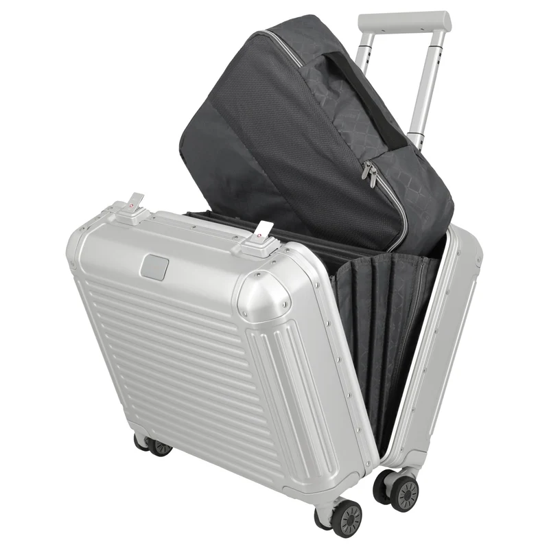 Travelite Next - 4-Rollen-Businesstrolley 45 cm (silber)