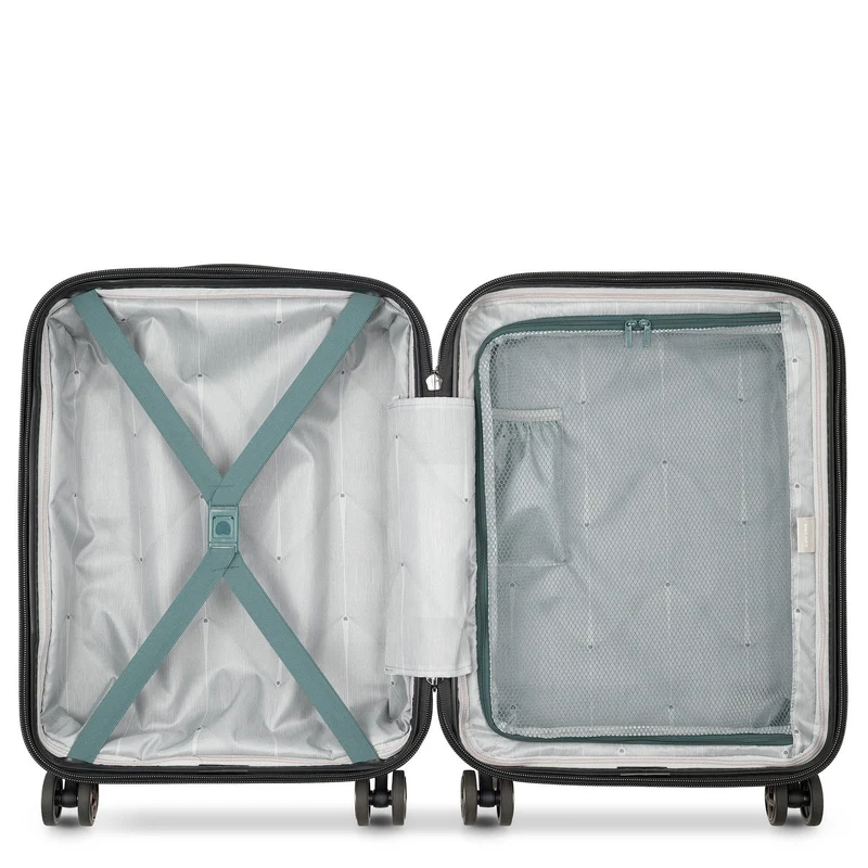 Delsey Paris Shadow 5.0 - 4-Rollen-Kabinentrolley Slim Line USB 55 cm (grün)