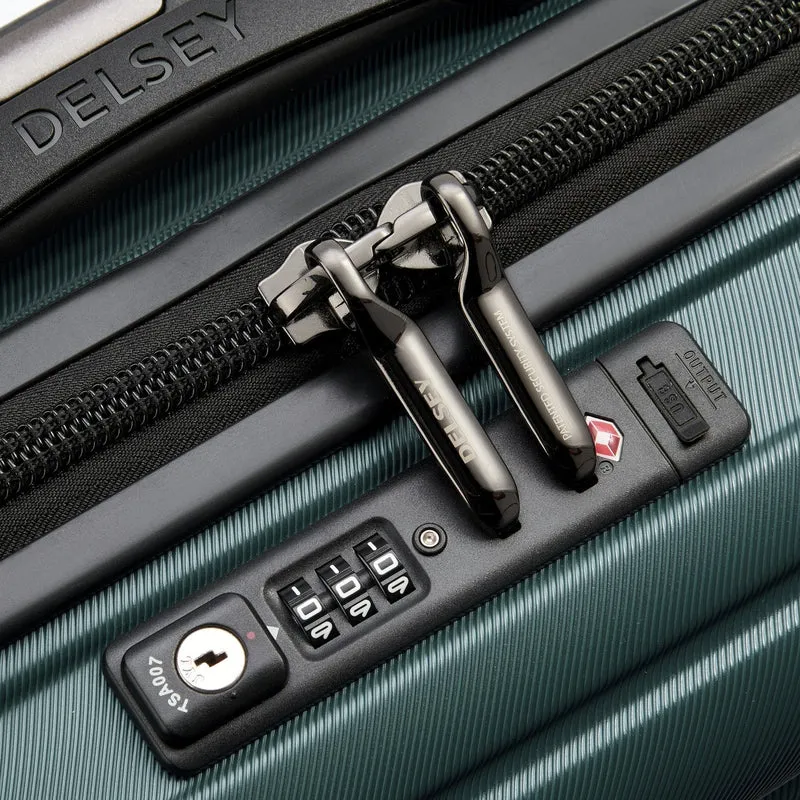 Delsey Paris Shadow 5.0 - 4-Rollen-Kabinentrolley Slim Line USB 55 cm (grün)