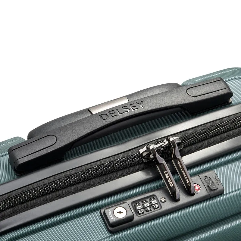 Delsey Paris Shadow 5.0 - 4-Rollen-Kabinentrolley Slim Line USB 55 cm (grün)