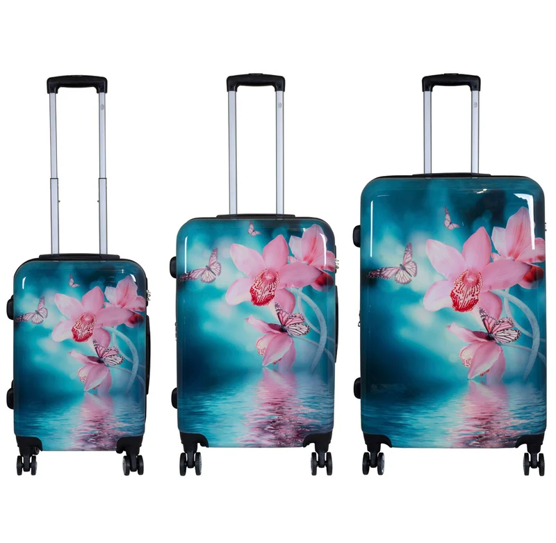 Motivkoffer Design Orchidee – Reisekoffer mit Motiv – Hartschale ABS/Polycarbonat – S M L – leicht & robust