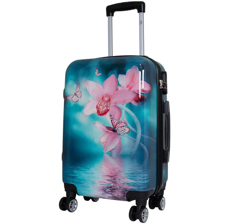 Motivkoffer Design Orchidee – Reisekoffer mit Motiv – Hartschale ABS/Polycarbonat – S M L – leicht & robust