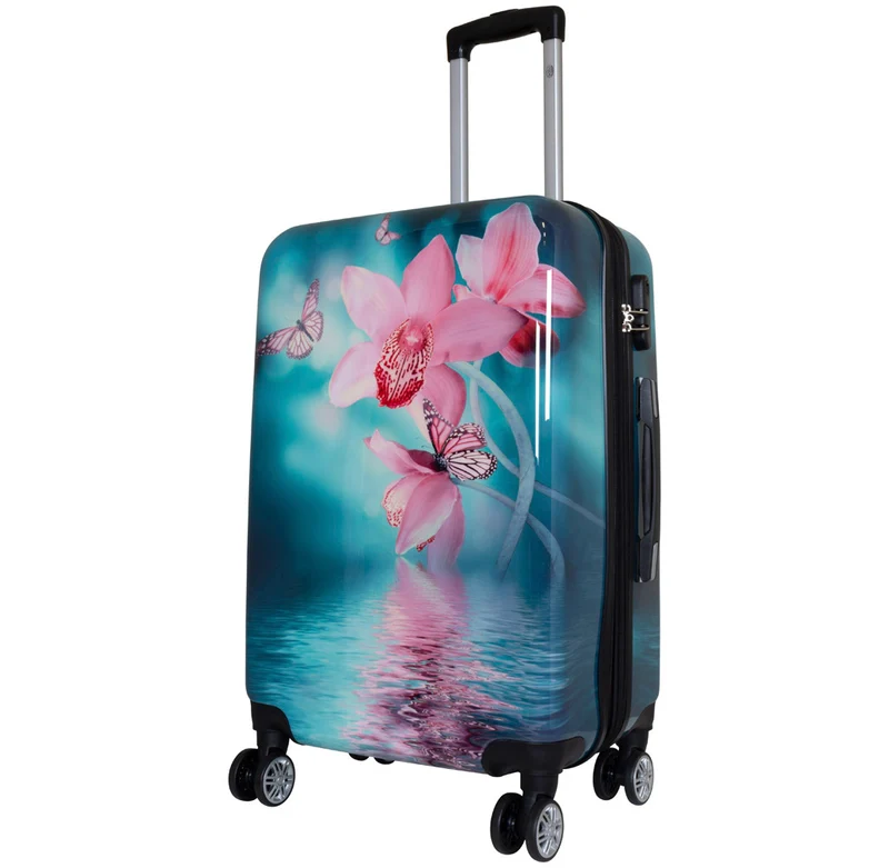 Motivkoffer Design Orchidee – Reisekoffer mit Motiv – Hartschale ABS/Polycarbonat – S M L – leicht & robust