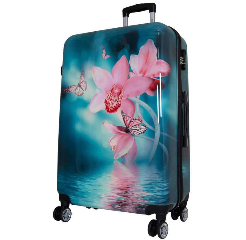 Motivkoffer Design Orchidee – Reisekoffer mit Motiv – Hartschale ABS/Polycarbonat – S M L – leicht & robust