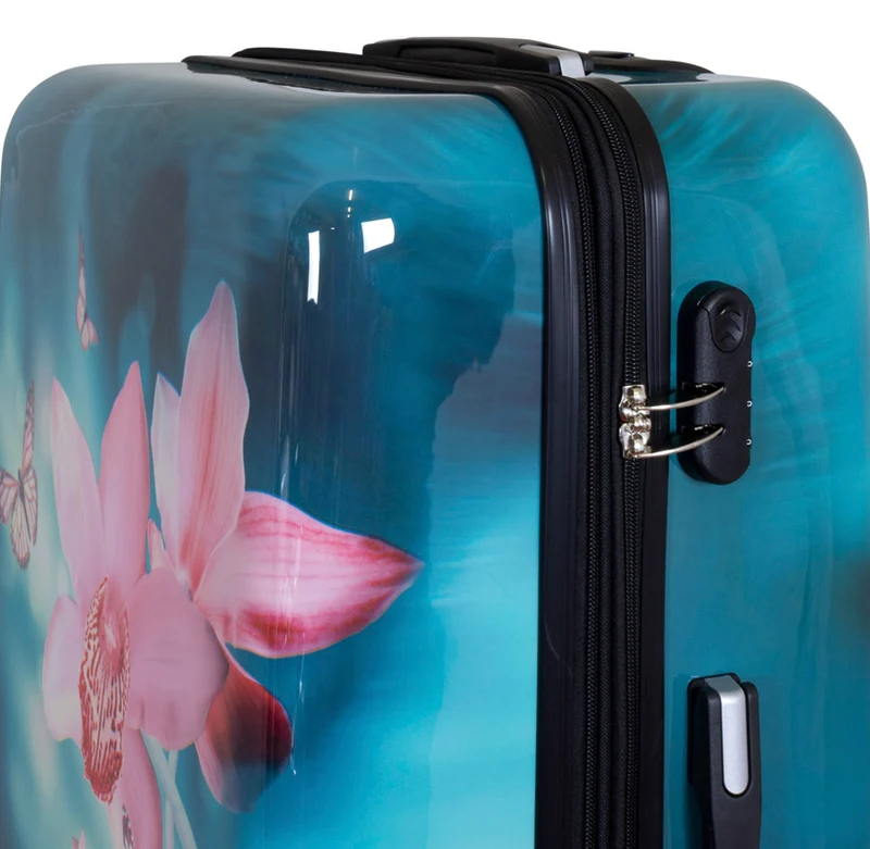 Motivkoffer Design Orchidee – Reisekoffer mit Motiv – Hartschale ABS/Polycarbonat – S M L – leicht & robust
