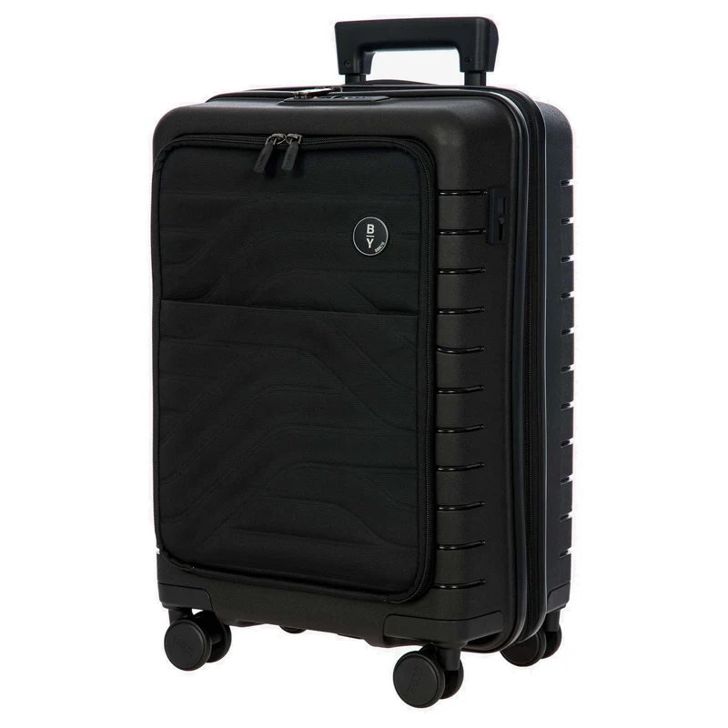 Brics BY Ulisse - 4-Rollen-Kabinentrolley mit Vortasche 55 cm erw. USB (black, 55 cm (Vortasche))