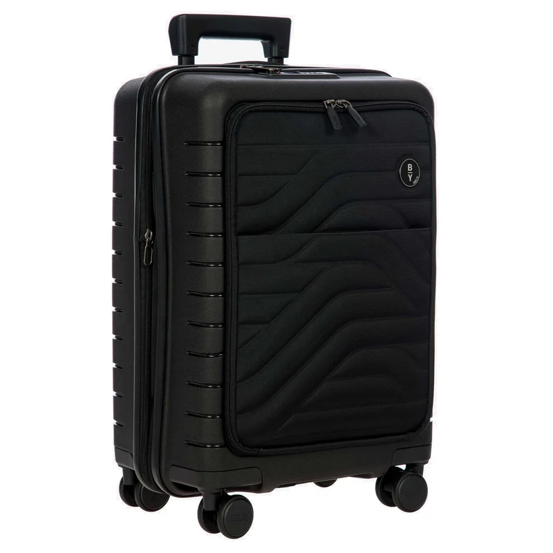 Brics BY Ulisse - 4-Rollen-Kabinentrolley mit Vortasche 55 cm erw. USB (black, 55 cm (Vortasche))