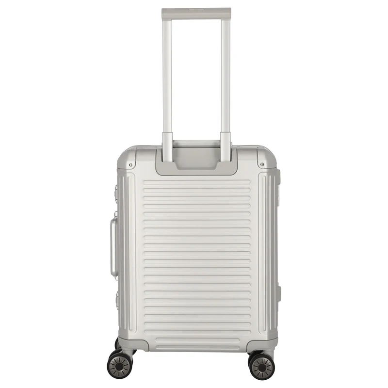 Travelite Next - 4-Rollen-Kabinentrolley mit Vortasche S 55 cm (silber)