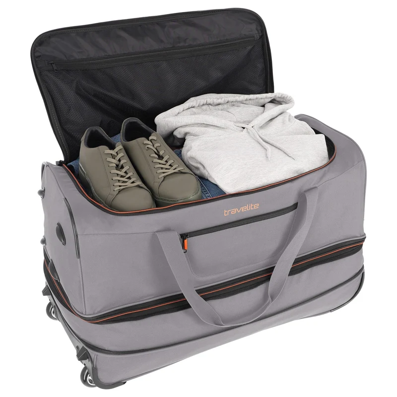 Travelite Basics - Rollenreisetasche 98/119L 70 cm erw. (grau/orange)