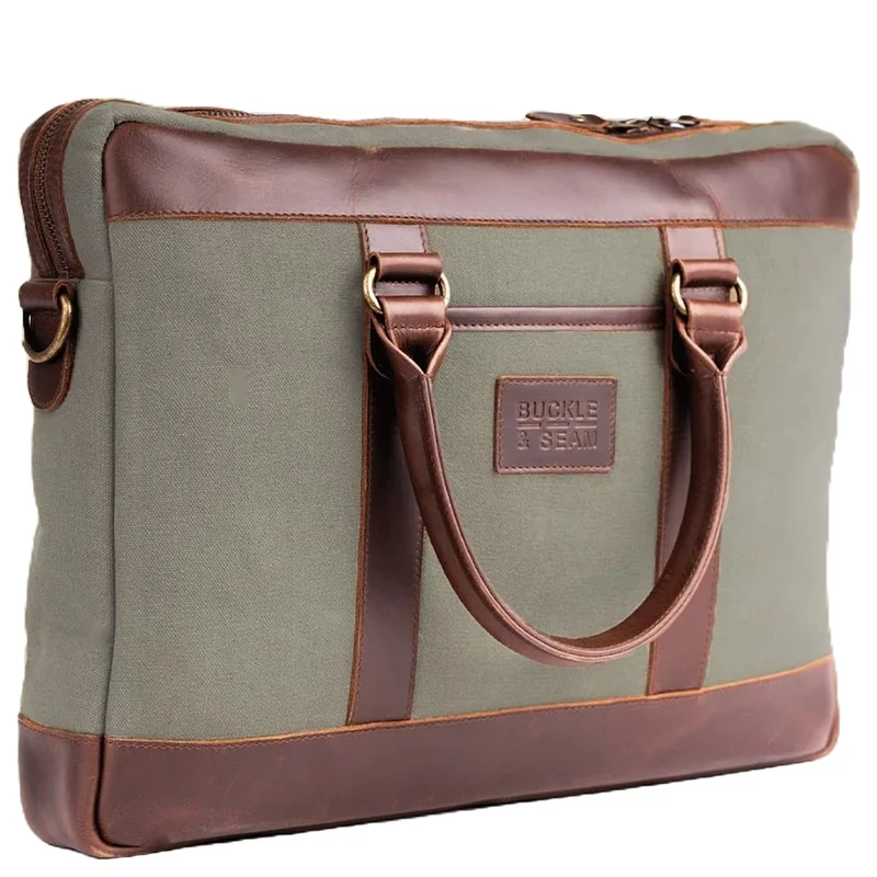 Buckle & Seam Venture Canvas - Aktentasche 16" 40 cm (grün)