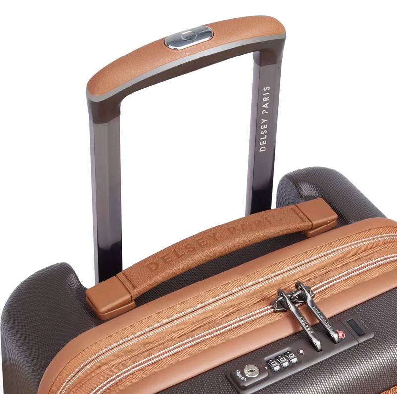 Delsey Paris Chatelet Air 2.0 - 4-Rollen-Kabinentrolley 55 cm erw. 14" USB (braun)