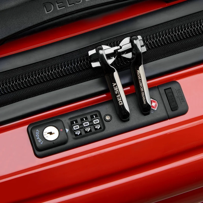 Delsey Paris Shadow 5.0 - 4-Rollen-Kabinentrolley Slim Line USB 55 cm (rot)